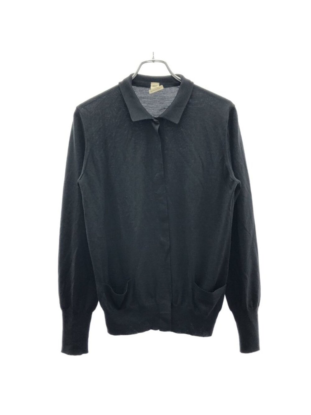 Hermes Fly Front Wool Knit Cardigan Black 42